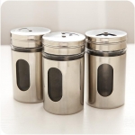 不銹鋼帶蓋調味罐帶空調料盒廚房用品調料罐調味調料瓶批發#DU010021